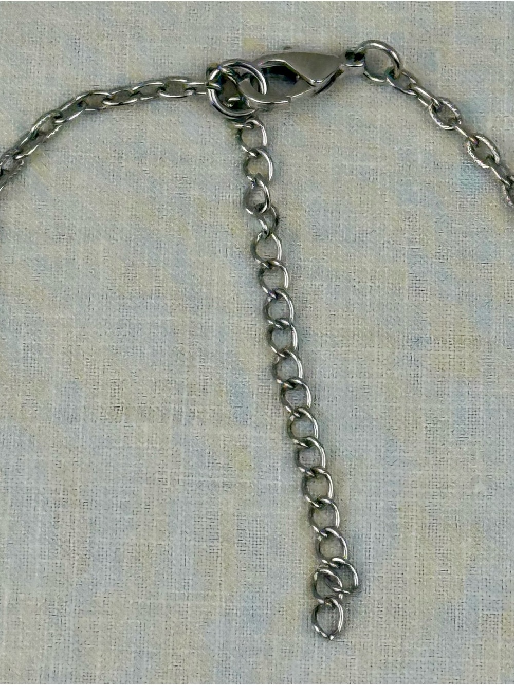 Blue Teardrop Pendant Necklace Silver Tone Floral Crystal Accents - Picture 5 of 6